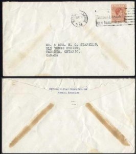 Bahamas KGVI 1 1/2d slogan postmark on cover 