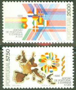 Portugal Scott 1661-62, SG2032-36 MNH** 1986 Flag stamp set