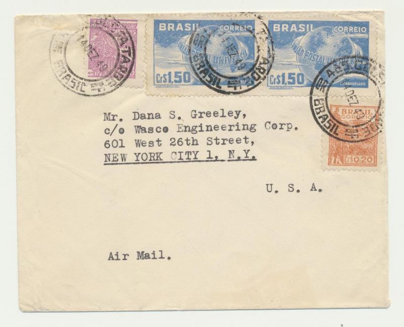 BRAZIL 1949 (14 DEC) UPU ISSUES ON COVER  (SEE BELOW)