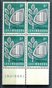LUXEMBOURG  482 MNH 1969 AGRICULTURAL PROGRESS BLOCK