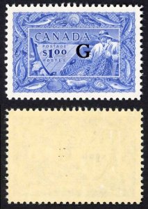 Canada SGO192 One Dollar Fisherman opt G SUPERB U/M (MNH) Cat 80 pounds