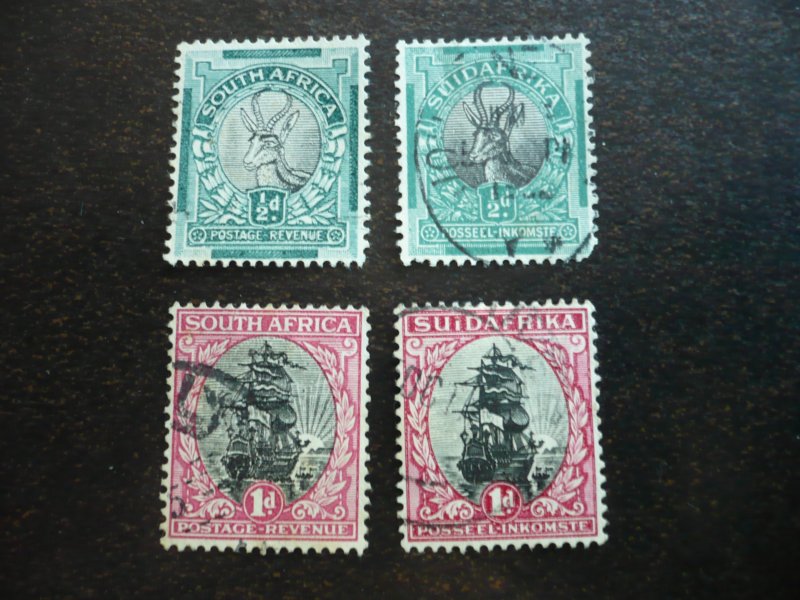Stamps - South Africa - Scott#23a,23b,24a,24b - Used Partial Set of 4 Stamps