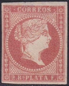 Cuba 1857 Sc 14 MLH* partial gum small thins at top