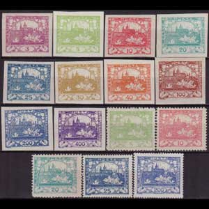 CZECHOSLOVAKIA 1918 - Scott# 1-20 Hradcany Set of 15 no gum