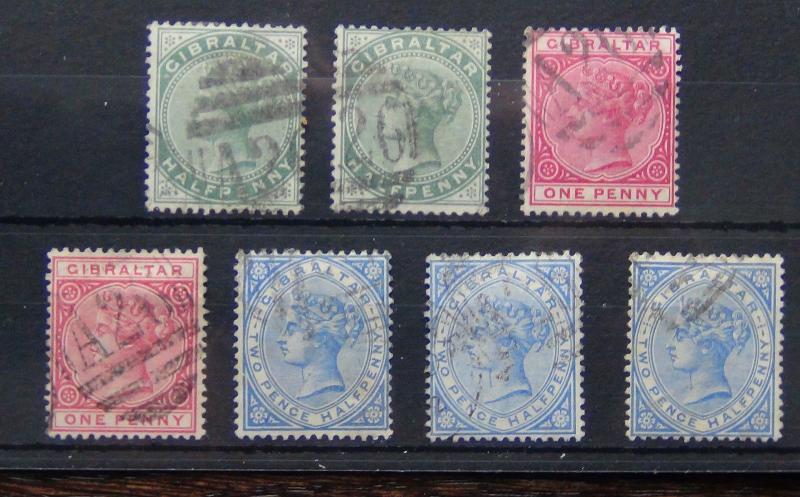 Gibraltar 1886 - 1887 values to 2.5d (3) Used