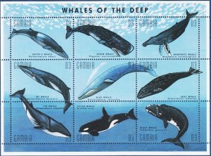 Gambia MNH S/S Whales Of The Deep 1995