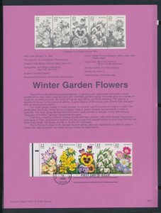 USPS 1996 SOUVENIR PAGE 32c WINTER GARDEN FLOWERS #3025-3029