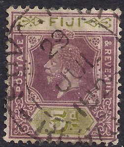 Fiji 1922 - 27 KGV 5d Purple & Green used SG 236 ( B304 )