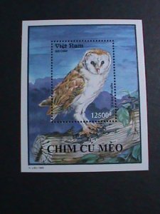 ​VIETNAM-1995 SC#2606 -COLORFUL LOVELY  BIRDS-OWL MNH MINI S/S VERY FINE