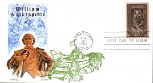 #1250 William Shakespeare Overseas Mailer FDC