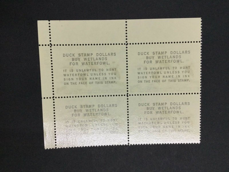 MOMEN: US STAMPS #RW32 DUCK PLATE BLOCK MINT OG NH VF $450 LOT #73106