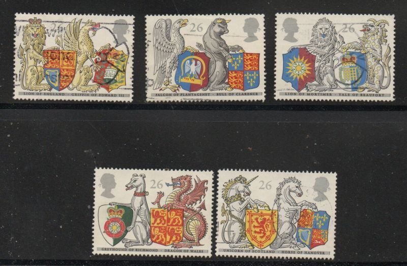 Great Britain Sc 1796-1800 1998 Order of Garter stamp set used