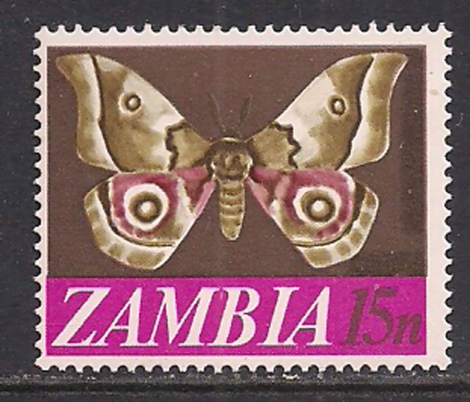 Zambia 1968 QE2 15n Butterfly MNH SG 135 ( M1405 )