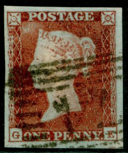 GB QV SG8, 1d red-brown PLATE 126, VFU. Cat £38. GE