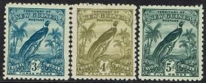 NEW GUINEA 1931 DATED BIRD 3D 4D 5D MNH **