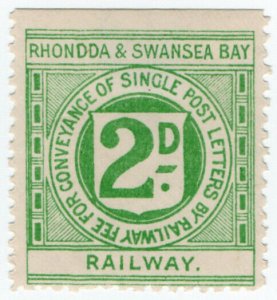 (I.B) Rhondda & Swansea Bay Railway : Letter Stamp 2d