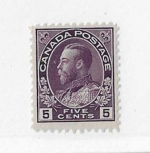 Canada Sc #112a 5c Admiral on thin paper OG VF