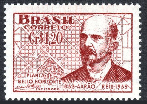 Brazil 741, MNH. Aarao Reis, civil engineer, and Plan of Belo Horizonte, 1953