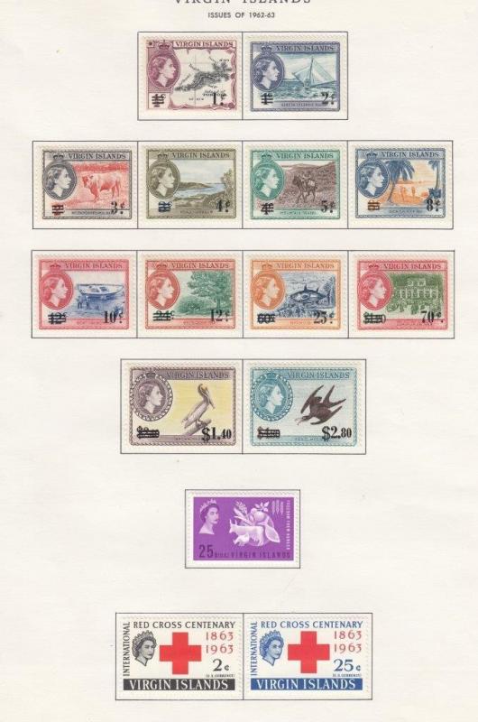 VIRGIN ISLANDS # 126-139 VF-MLH QE11 ISSUES CAT VALUE $32.65