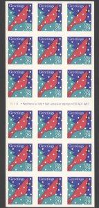 1994 US Scott #2874a 29c Cardinal in the snow, Booklet Pane of 18 MNH