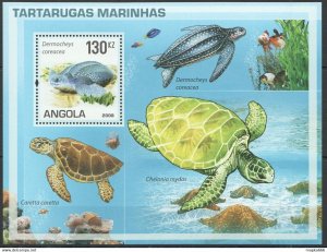 2008 Angola Fauna Marine Life Reptiles Sea Turtles 1Bl ** Ns0006