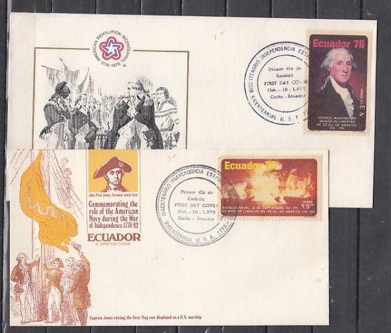 Ecuador, Scott cat. C589-590. American Bicentennial issue on 2 First day covers