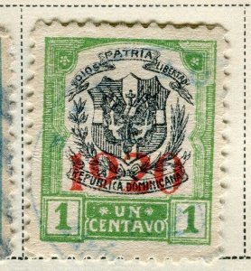 DOMINICA;   1920 early Optd. on definitive shield issue used 1c. value