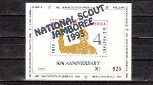 United States, 1980 Private issue. 70th Anniv. of Scouting, o/p White Card. 