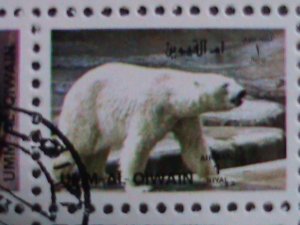 UMM AL QIWAIN-COLORFUL LOVELY WORLD WILD ANIMALS CTO MINI SHEET VERY FINE