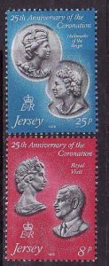 Jersey-Sc#195-6-unused NH set-QEII-Coronation anniversary-1978-