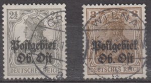 Lithuania Scott #1N1-1N2 1916 Used German Occupation Postgebiet Ob. Ost