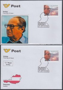 AUSTRIA  SC #2293 FDC BRUNO KREISKY, JEWISH AUSTRIAN CHANCELLOR of AUSTRIA