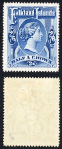 Falkland Islands 1898 2s6d deep blue SG41 VFM cat 275 pounds