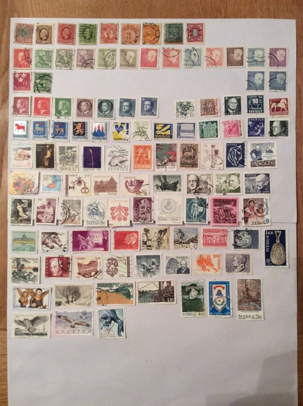 Sweden 100+ stamps - Lot E