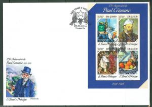 SAO TOME  2014 175th BIRTH ANNIVERSARY OF PAUL CEZANNE SHEET  FDC