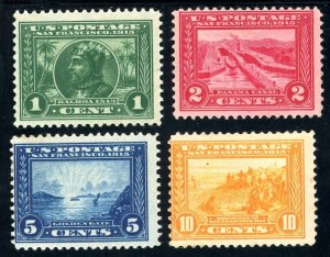 USAstamps Unused US 1913 Panama-Pacific Scott 397, 398, 399, 400 OG MHR SCV $216