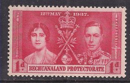 Bechuanaland 1937 KGV1 1d Coronation Scarlett UMM SG 116 ( L1320 )