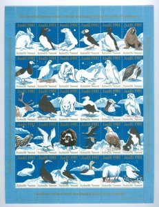 Greenland. 1981 Christmas Seal  Mnh Sheet.2 Sides Perf.Animals:Polar Bear,Eagle.