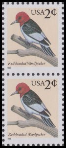 US 3032 Red-headed Woodpecker 2c vert pair (2 stamps) MNH 1996