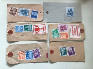 Switzerland luggage parcel labels with stamps 6 items A5065