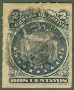 BOLIVIA 25 USED SCV $3.00  BIN $1.25