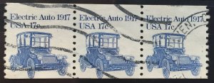 US #1906 Used F/VF - (Strip of 3) Electric Auto 1917 17c