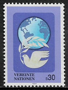 UN, Vienna #169 MNH Stamp - Doves and World