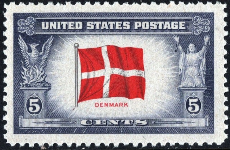 SC#920 5¢ Overrun Countries: Denmark Single (1943) MNH