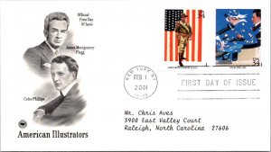 FDC 2001 SC #3502 JM Flagg & C Phillips - New York, Ny  - Pair - J2765