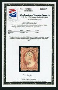 #25A 3c Washington - Plated 79L3 with PSE CERTIFICATE cv$800.00++