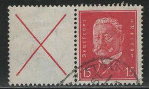 Germany Scott # 374, label X, used, se-tenant, Mi# W30.1