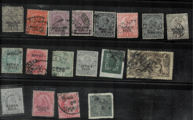 india- patiala state  used lot hcv with some others stamps