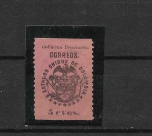 COLOMBIA year 1900 Scott 177 Michel 177 5 CENTS  Pink Paper MINT HINGED VF  