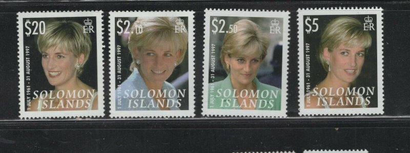 Solomon Islands #1096-99 (2007 Princess Diana set) VFMNH CV $8.25